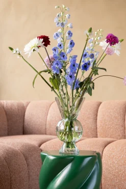 Vase en verre vert transparent 16,5x28,5cm Rhombic - &Klevering