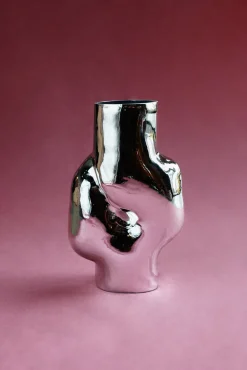 Vase haut en verre Gleam Chrome - HKLIVING