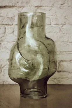 Vase haut en verre Gleam Olive - HKLIVING