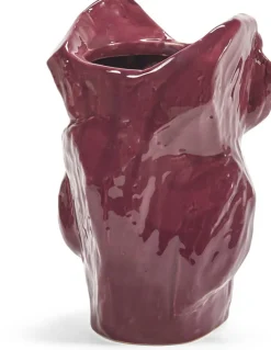 Vase hibou en grès aubergine 23cm Après Minuit - Serax