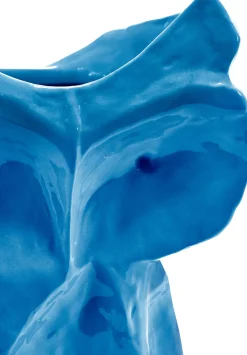 Vase hibou en grès bleu 23cm Après Minuit - Serax