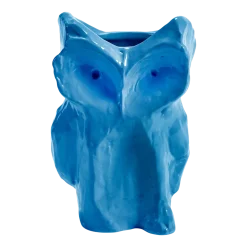 Vase hibou en grès bleu 30cm Après Minuit - Serax