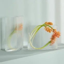 Vase Mist Clear Wide - Nude Glass