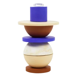 Vase modulable en verre et roche saline bleu 9,5x15cm Modulo - Studio Rosaroom