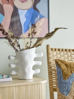 Vase organique en grès blanc Pernilla - Bloomingville