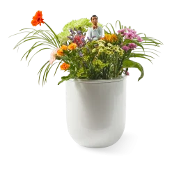 Vase pique fleurs en céramique blanche Daydream - Pols Potten