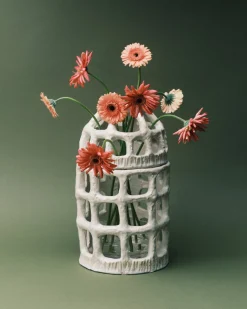 Vase pique fleurs en grès blanc Rosie - Serax