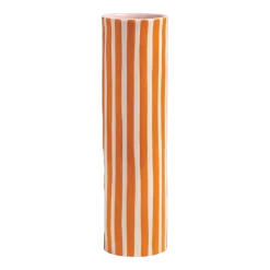 Vase rayé en porcelaine orange et rose 28 cm Ray - &Klevering