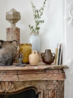 Vase Rijad Deco en terre cuite jaune - Bloomingville