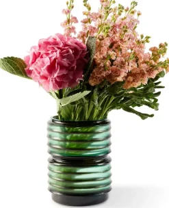 Vase rond en verre vert 20x27cm Layer - Pols Potten