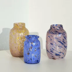 Vase rose et jaune Round L Splash - HAY