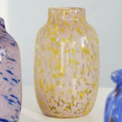 Vase rose et jaune Round L Splash - HAY