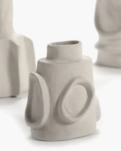 6 Vases en grès beige 10cm Molly - Serax