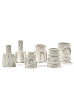 6 Vases en grès beige 10cm Molly - Serax