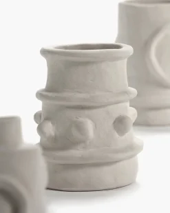6 Vases en grès beige 10cm Molly - Serax