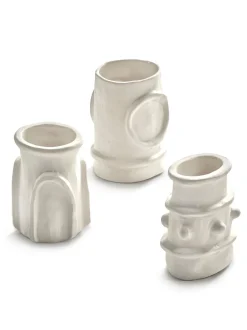 6 Vases en grès beige 10cm Molly - Serax