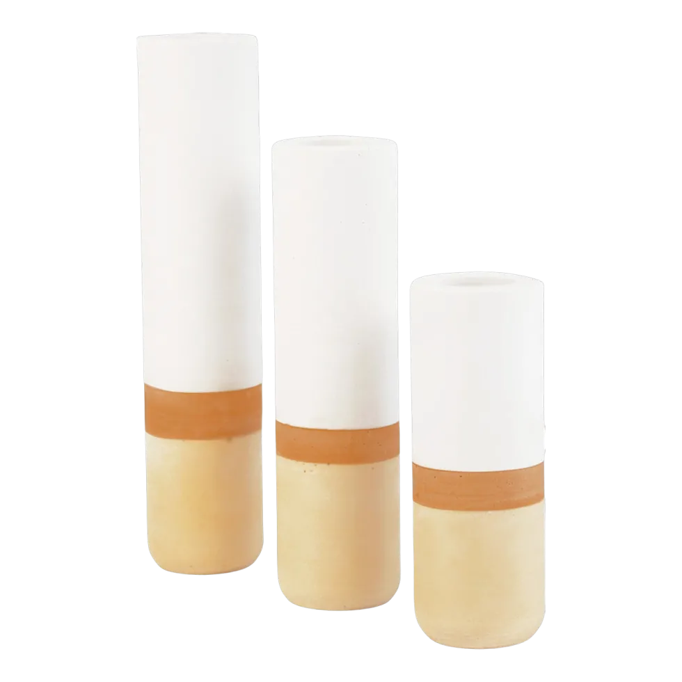 3 vases en roche saline jaune ocre 2,4 cm Labo - Studio Rosaroom