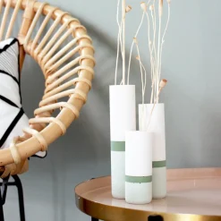 3 vases en roche saline vert de gris 2,4 cm Labo - Studio Rosaroom