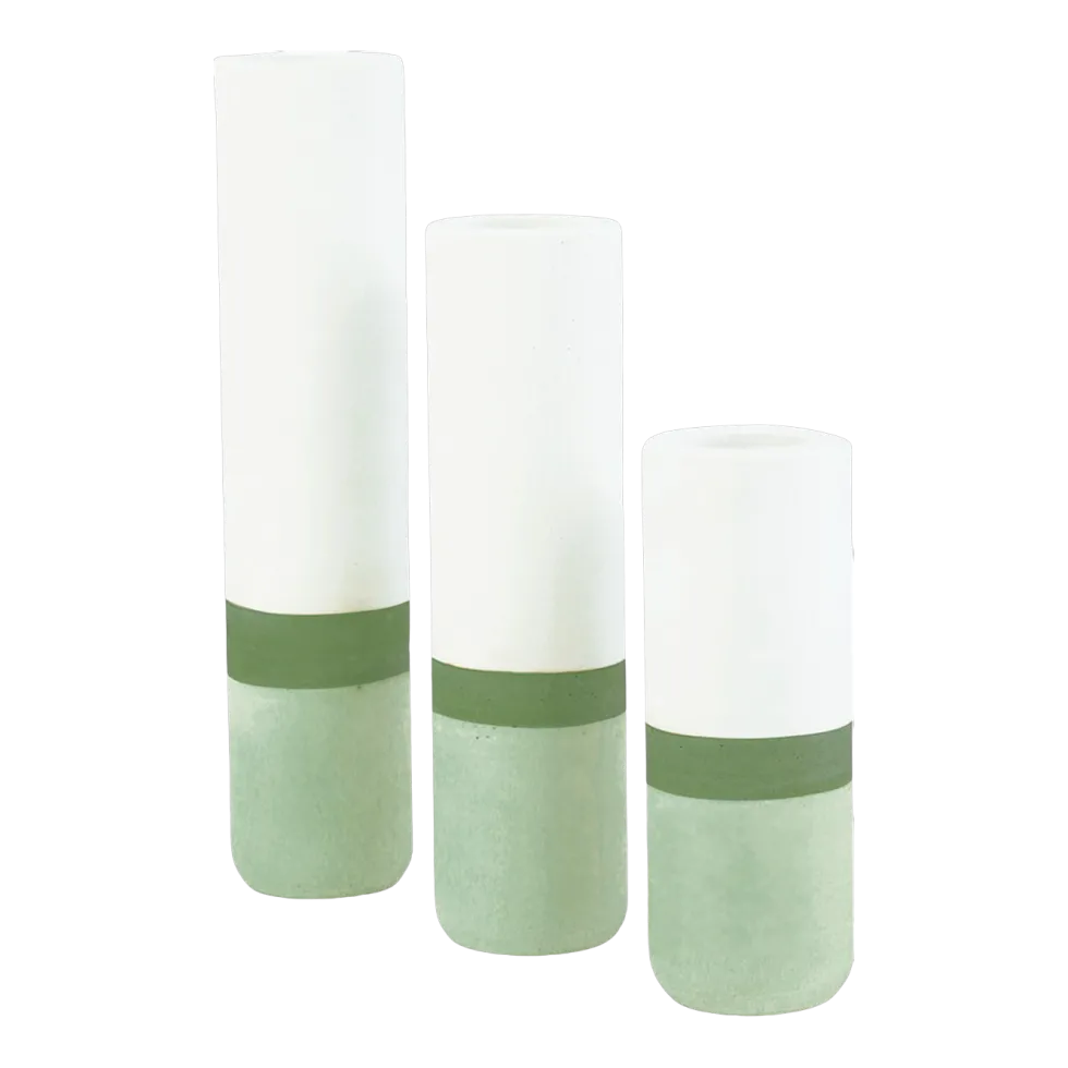 3 vases en roche saline vert de gris 2,4 cm Labo - Studio Rosaroom