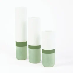 3 vases en roche saline vert de gris 2,4 cm Labo - Studio Rosaroom