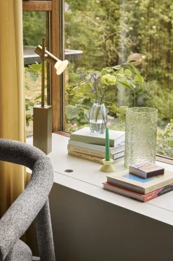 3 Vases en verre transparents et verts Triple - Hübsch