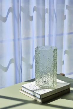 3 Vases en verre transparents et verts Triple - Hübsch