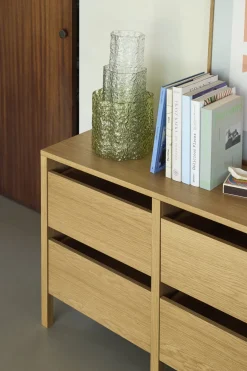 3 Vases en verre transparents et verts Triple - Hübsch