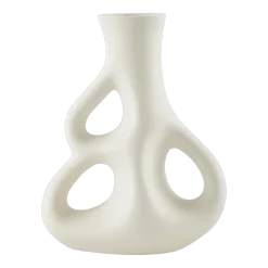 Vase à trois oreilles en grès blanc 17x9x21cm - pols potten