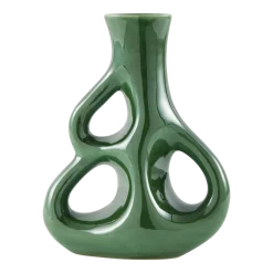 Vase à trois oreilles en grès vert 17x9x21cm - pols potten