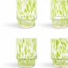 4 Verres à eau en verre vert 8x10cm Tortoise - &Klevering