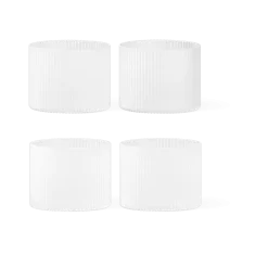 4 verres à eau givrés Ripple Low - Ferm Living