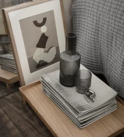 4 Verres à eau gris fumé 20cl Ripple - Ferm Living