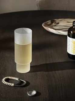 4 verres long drink givré 9cm Ripple - Ferm living