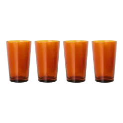 4 Verres à thé marron Amber - HKliving