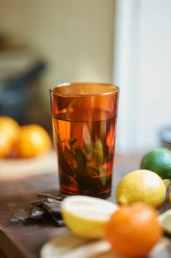 4 Verres à thé marron Amber - HKliving