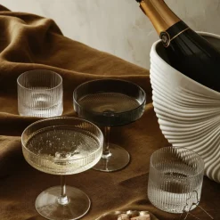 4 verres transparents Ripple Low - Ferm Living