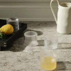 4 verres transparents Ripple Low - Ferm Living