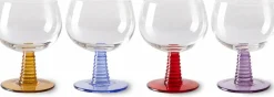 4 Verres à vin en verre 350ml Swirl - HKLIVING