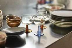 4 Verres à vin en verre 350ml Swirl - HKLIVING