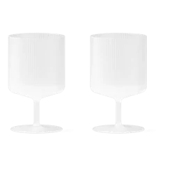 2 Verres à vin givrés Ripple - Ferm Living