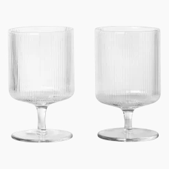 2 Verres à vin transparents Ripple - Ferm Living