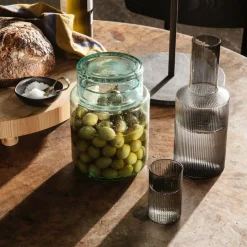 4 Verres XXS style verrine en verre gris fumé Ripple - Ferm living