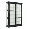 Vitrine avec 2 portes vitrées en bois de manguier noir 212 cm Classic - Nordal