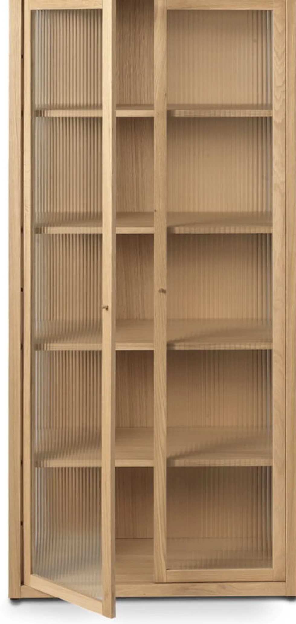 Vitrine en chêne et verre texturé 155cm Reed - Ferm Living