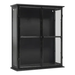 Vitrine murale en fer et en verre noire 50x60cm Downtown - Nordal