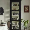 Vitrine à porte vitrée en bois de manguier noir 84 cm Classic - Nordal