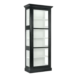 Vitrine à porte vitrée en bois de manguier noir 84 cm Classic - Nordal